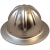 Skull Bucket Aluminum Hard Hats, Full Brim with Ratchet Suspensions