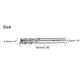 NACX 1/4" HSS Spiral End Mill Milling Cutter, 1/4" Shank High Speed Steel Straight Drill Bits Cutter Tool for Wood Aluminum Steel Titanium Plastic, 4 Flute, 4Pcs