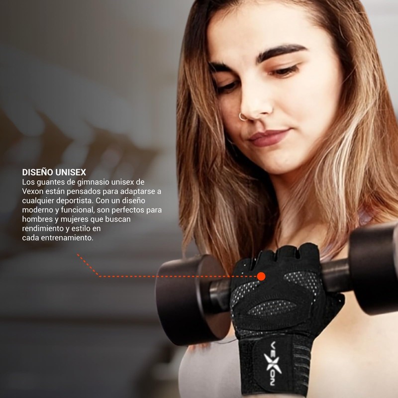 VEXON Men's Gym Gloves, Women's Gym Gloves, Gym, Weights, Mesh