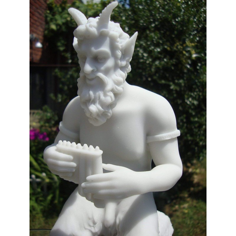 JFSM INC. Pan Playing Flute on Rock Statue - Greek