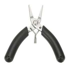 sourcing map Flat Nose Pliers 4" Mini Pliers with Jaw & Non-Slip PVC Handle Thin Precision Jewelry Serrated Jaw Micro for Jewelry Model Electronic 3D Print, Black