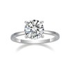 Delzznd Jewelry S925 Sterling Silver Round Solitaire Engagement Ring, 2ct