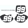 SK Desgins 99 00 01 02 Kawasaki OEM KX 125 KX250 Pre Printed Number Plate Background Decal