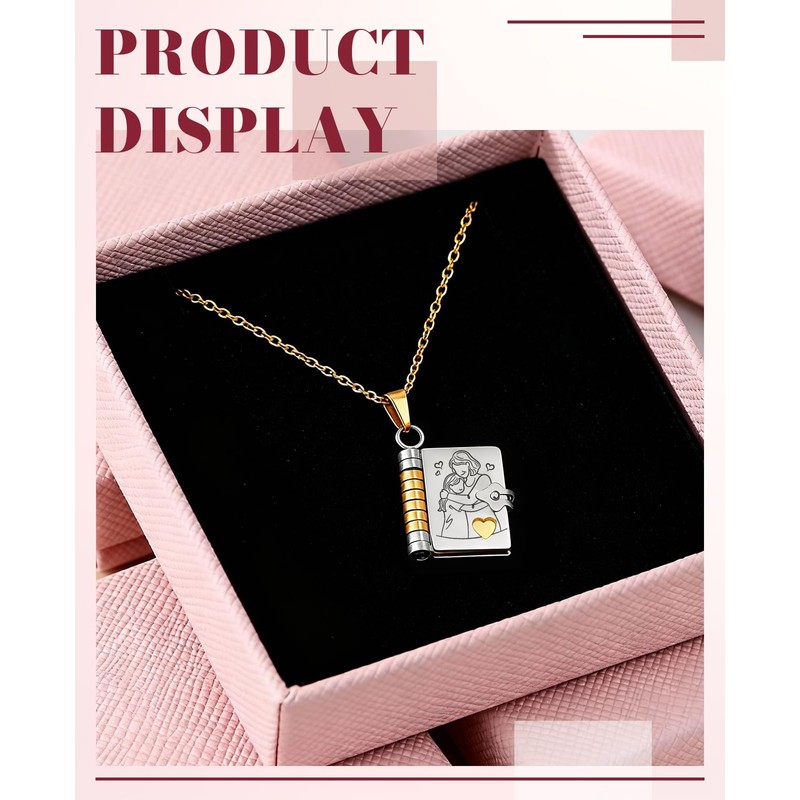 Gaahkai Chapter Book Necklace for Granddaughter, The Most Beautiful Adjustable