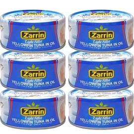 Zarrin - Yellowfin Tuna in Oil, Prime Light Fillet, 6 oz Can (Pack of 6)