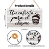 Un Cafecito Para El Chisme Wooden Hanging Sign(6" x 12")