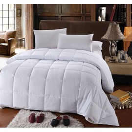 Royal Tradition Down Alternative Comforter (Oversized King, 110x98) 61-Ounces of Fill, Solid Baffle Box Pattern, Soft and Fluffy Hotel Style Duvet Insert with Corner Ties, White