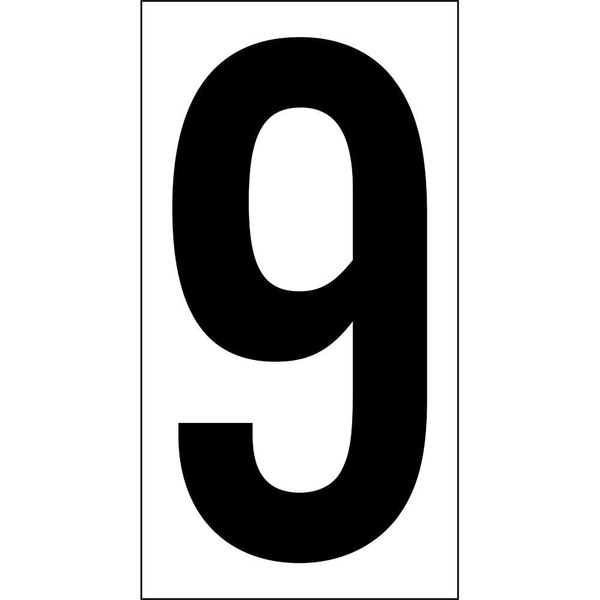 3.5" Vinyl Number Stickers of Number 9, 50-pk. - Permanent