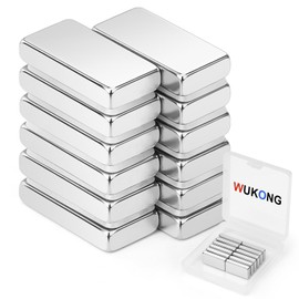 Wukong 20x10x4mm Small Magnets, 12 Pieces of Strong Bar Magnets, Rare Earth Magnets, Suitable for Refrigerators, Whiteboards, Bulletin Boards, Offices, Homes and Rreative DIY Scenes