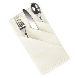 Mississippi Cotton Dinner Napkins Set of 12 Pieces 14 x 14 Inch Table Linens Made from Satin Cotton Fabric Napkins for Kitchen Table, Restaurant, Holidays, Ivory Solid