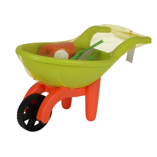 Simba 107137758 Toy Wheelbarrow with Garden Tools Set, Green / Orange