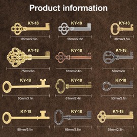 12PCS Hollow Barrel Skeleton Key, Universal Skeleton Key, Generic Skeleton Key for Vintage Furniture and Locks