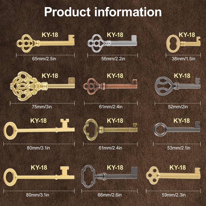 12PCS Hollow Barrel Skeleton Key, Universal Skeleton Key, Generic Skeleton