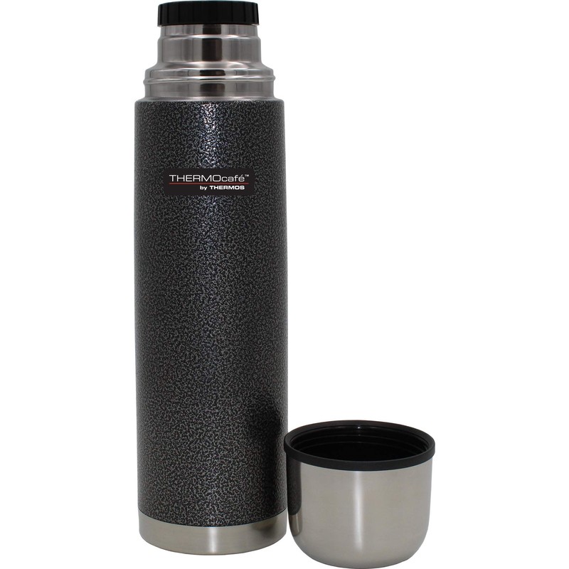 Thermos ThermoCafé Stainless Steel Flask, Hammertone Grey, 1.0 L