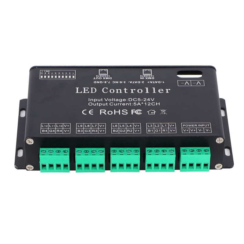 12 Channel DMX Constant Decoder RGB LED Light Strip Controller