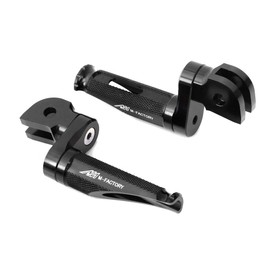 Autobahn88 Motorcycle Footpeg (Front/Rider - RACE-Type with 25mm-Extension), compatible with Buell XB9S Lightning (2003+) (Black)