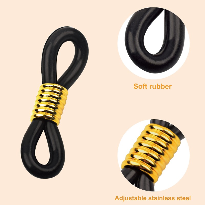 Eyeglass Chain Ends Adjustable Rubber Ends Connectors Anti-slip Strap Holder