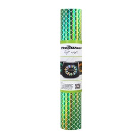 TECKWRAP Holographic Mosaic Mosaic Design Chrome Vinyl 12" x 60" (30cm x 152cm) Dragon Green