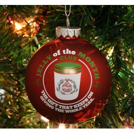 Tree Buddees Jelly of The Month Club Red Glass Christmas Ornament