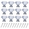 YourGift 6 Pack Drawer Knobs Diamond Shaped Crystal Glass 30mm
