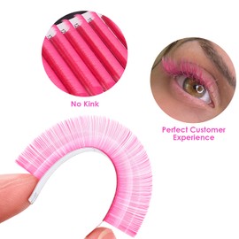 Colored Eyelash Extensions Easy Fan Pink 9-16mm Mixed D Curl Easy Fanning 0.07mm Self Premade Volume Lash Supplies