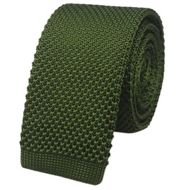 Knitted Ties for Men Woven Army Green Tie Smart Casual Skinny Neckties for Brother Son Grandson