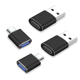 USB C to USB Adapter, USB 3.0 Type C Male to USB Female USB C Female to USB Male Adapter OTG Converter, i-Phone/PC/PS 4/Camera/Laptop/TV/Projector/Display, Blue(Set of 4)..