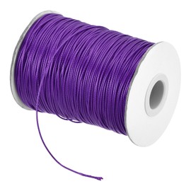 MECCANIXITY Waxed Cord 0.8mm Waxed Polyester Cord 175 Yard Wax String for Bracelet Making,Necklaces, Beading,Jewelry Making and DIY Crafts(Dark Purple)