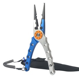 YAOYAOLING Stainless Steel Fishing Pliers, Tip Fishing Pliers, Braided Fishing Line Cutting and Split Ring with Coiled Cable and Sheath