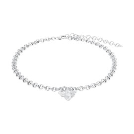 Amor 2036034 Women's Summer Jewellery Anklet 925 Sterling Silver 22 + 5 cm Silver Bee Comes in Jewellery Gift Box, Sterling Silver