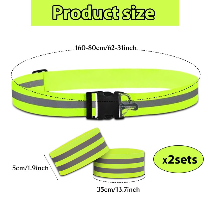 SULIVES Reflective Running Gear Set, High Vis Straps & 4Pcs