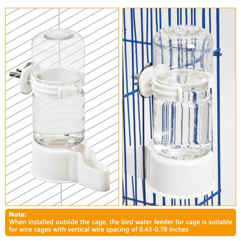 BNOSDM Automatic Bird Water Dispenser 2 Pcs No Mess Parrot