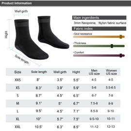 SUJAYU Diving Socks, 3MM Neoprene Socks Surf Booties Dive Booties Dive Boots, Sand Socks for Beach Volleyball, Fin Socks Beach Socks Sand Volleyball Socks, Water Socks for Women & Men (Black, XXL)