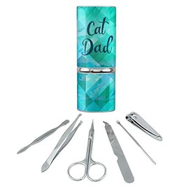 Cat Dad Stainless Steel Manicure Pedicure Grooming Beauty Care Travel Kit