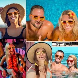Dwenarry Orange Sunglasses Bulk Adult Party Sunglasses 12 Pack Retro Wholesale Unisex Shades Set，Summer Festivals