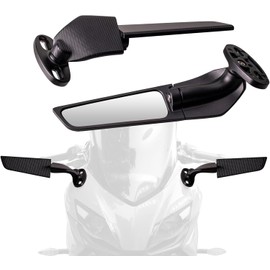 Universal Motorcycle Rear View Mirrors ATV Replacement Side Mirrors 360° Rotating Stealth Compatible with Kawasaki Ninja for Honda for Suzuki for Yamaha for Ducati