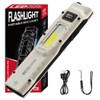 EDC Tactical Flashlight, Flat Flashlights Rechargeable,Dual-Switches LED Small Flashlight with