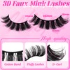 Veleasha Faux Mink Lashes Russian Strip Lashes D Curl 3D