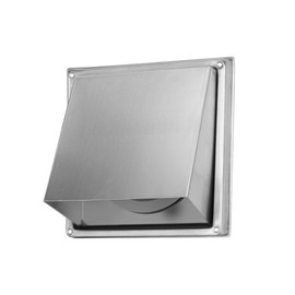 Axigundaone 4 Inch External Extractor Wall Vent Stainless Steel, Square Dryer Vent Cover Outdoor, Exterior Wall Vent Non Return Flap for Home Industrial Facility Replacement (Sliver)