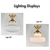 CLAXY Modern Gold Schoolhouse Ceiling Light Semi-Flush Mount Ceiling Light