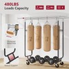 Tajsoon Double Rod Clothes Rack 480 LBS Heavy Duty, Rolling