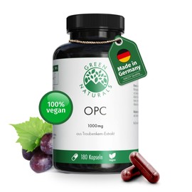 OPC Traubenkernextrakt hochdosiert - 1250mg Traubenkernextrakt und 1000mg OPC je Tagesdosis - Vegan - ohne Zusatzstoffe - Deutsche Produktion