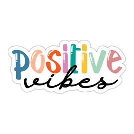 ZURRAM Positive Vibes Motivational Sticker, Vinyl Waterproof Inspirational Encouraging Sticker Decal for Laptop Water Bottle Scrapbook