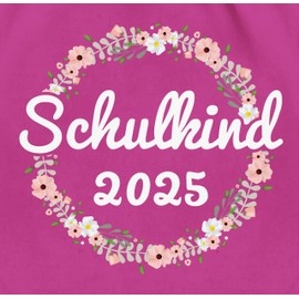 Shirtracer Drawstring Bag for First Day at School - School Child 2019 Flower Wreath - Made of Organic Cotton - -