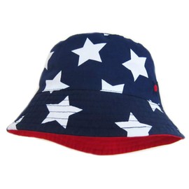 Gifts Treat Girls Bucket Hat Summer Sun Hat Foldable Boonie Hat Cotton, Blue / Stars