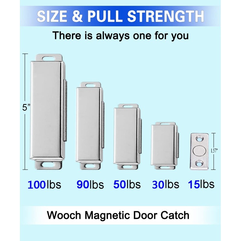 WOOCH Magnetic Door Catch - 50lb High Magnetic Stainless Steel