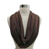 Luxury Divas Brown Long Jersey Knit Circle Infinity Loop Scarf