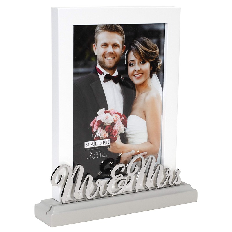 Malden International Designs 5x7 Mr & Mrs Wedding Picture Frame