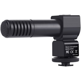 TEFTYMON Microphone for Digital Camera with Shock Structure, Windscreen, 3.5mm Jack - Professional Stereo Recording Mic for Cameras, YouTube, Vlog