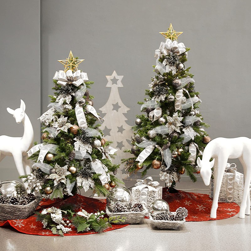 ELECLAND 8 Pcs Wedding Decorations Glitter Feather Ornament Christmas Artificial